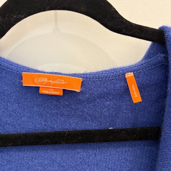 100% Cashmere Hooded Cardigan – XS, Royal Blue - Picture 3 of 3